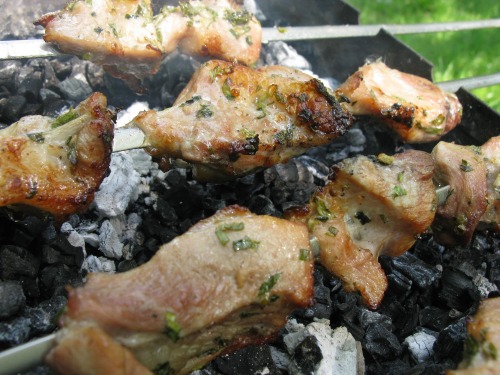 Шашлык маринованный в белом вине