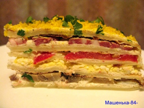 Закусочный торт из блинов