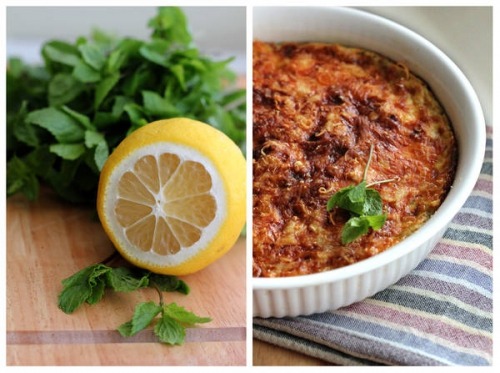 Пирог с мятой и кабачками