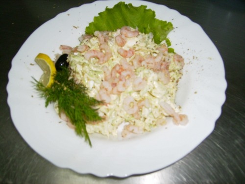 Салат с креветками