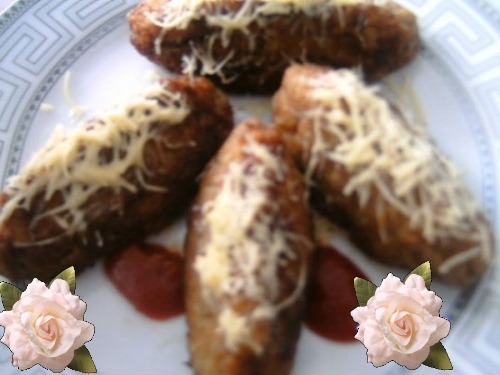 Мясные пирамидки с яйцом