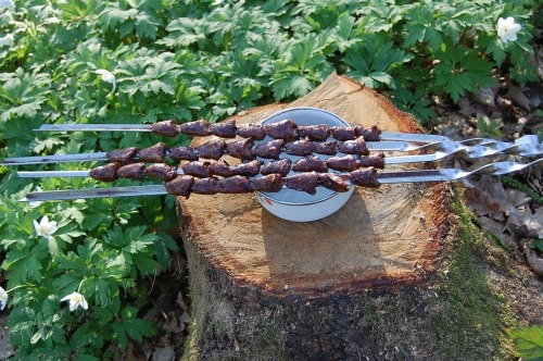 Шашлык из куриных сердец