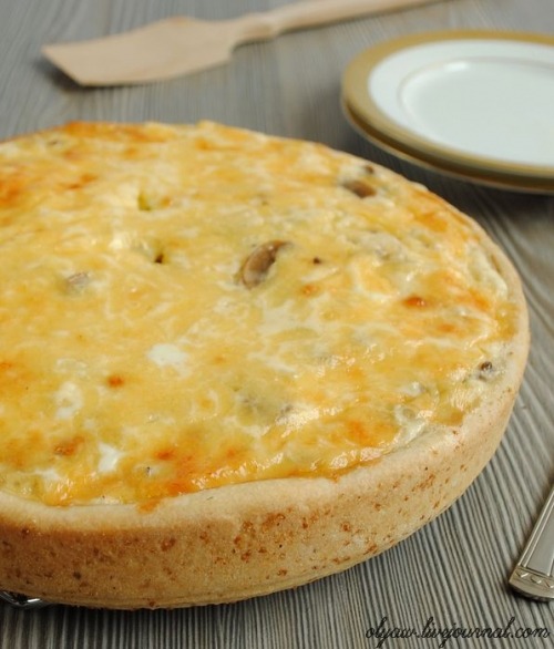 Лоранский пирог  с грибами и курицей