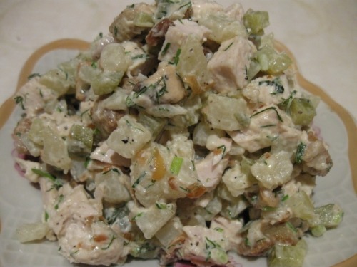 Салат с курицей и белыми грибами