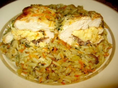 Курка з грибами