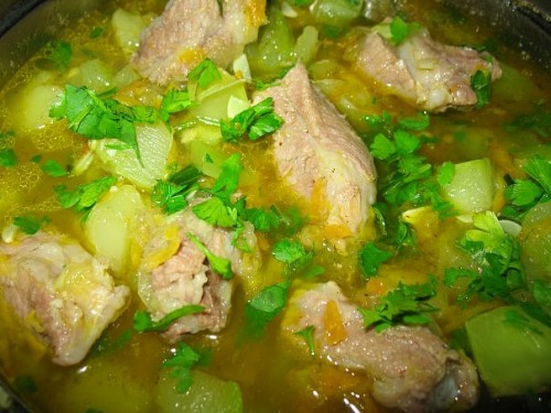 Рагу: кабачки со свиными ребрышками!