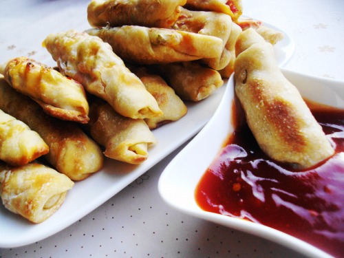 Рулетики "а-ля спринг роллы" с курицей и овощами