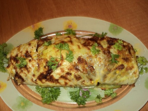 Завиванец с капустой, гречневой кашей и грибами