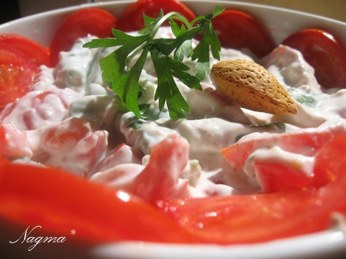 Салат из зеленой фасоли с помидорами