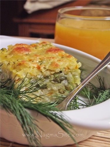 Запеканка из белокочанной капусты с рисом