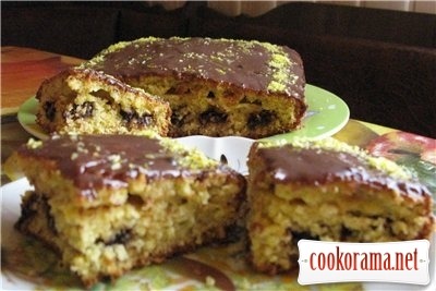 Coconut cake with chocolate pieces