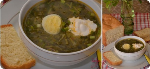 Green cabbage soup with sorrel