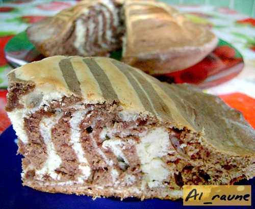 Легкий, красивый и вкусный пирог «Зебра»