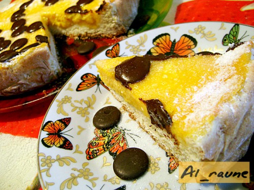 Гарбузово-сирний відкритий пиріг