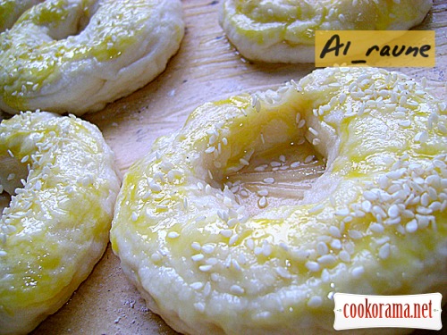 Delicious homemade bagels with sesame seeds:)