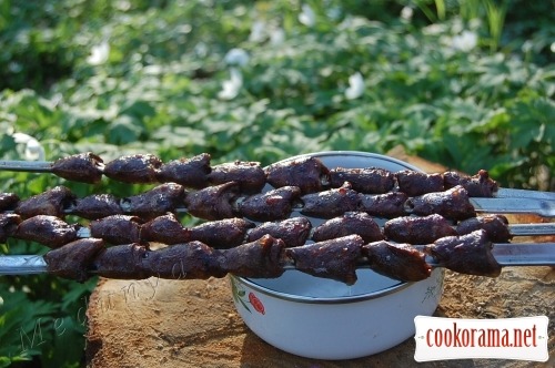 Grilled chicken hearts