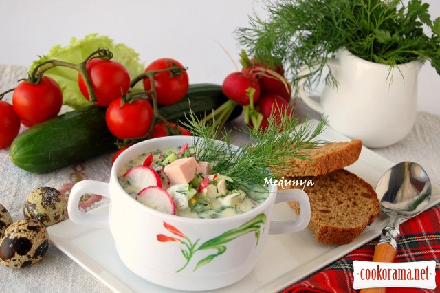 Okroshka with kefir