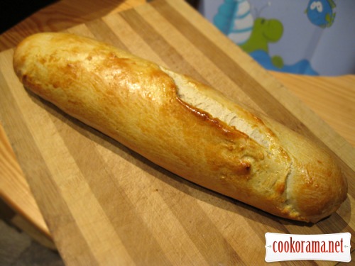 Cheese baguette stuffed with banana