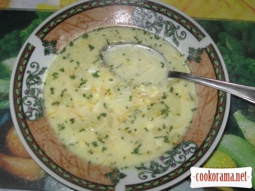 Суп з плавленого сирка і яєць