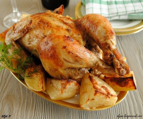 Chicken baked with potato