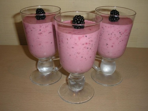 Dessert with blackberries