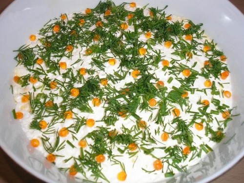 Salad "Pearls in grass"