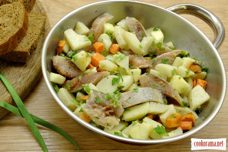 Salad with herring and carrots