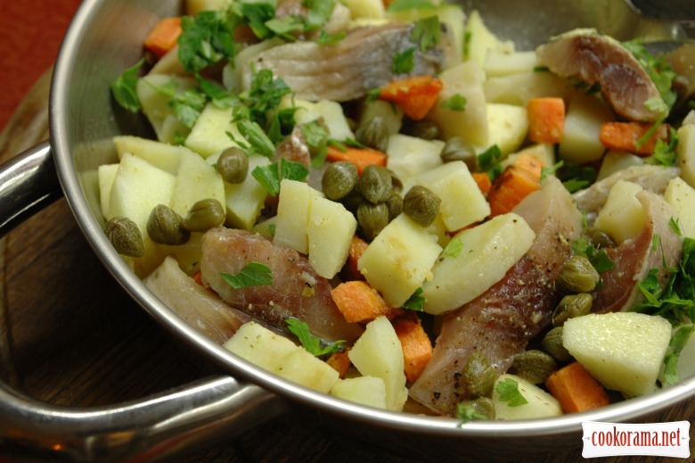 Salad with herring and carrots