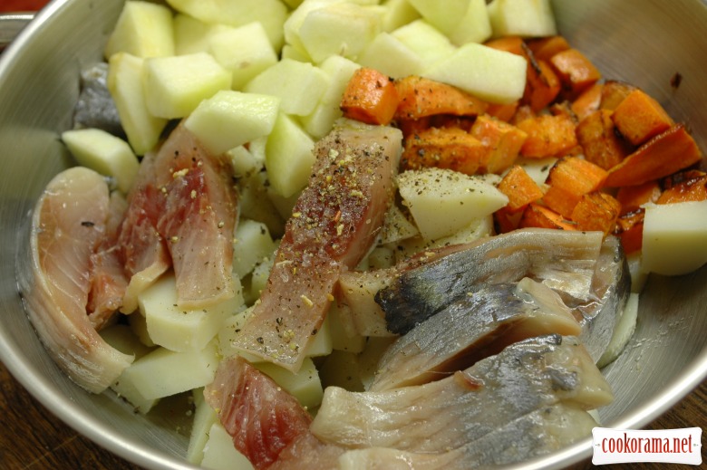 Salad with herring and carrots