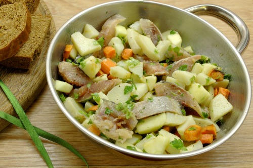 Salad with herring and carrots