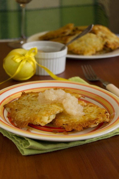 Potato pancakes with applesauce