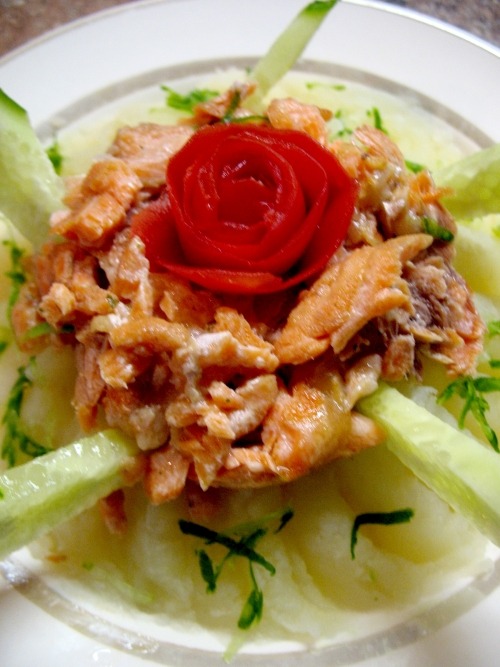 Pink salmon in a rose