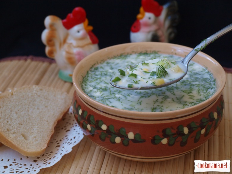 Okroshka in meat broth