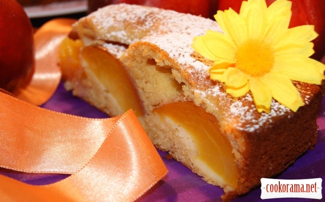 Honey cake with nectarines