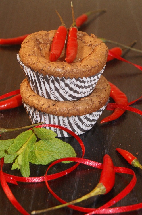 Wet chocolate cakes with chili (gift for Scratch)