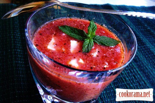 Cold watermelon soup with feta