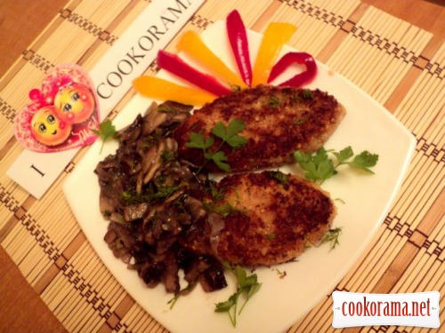 Bean cutlets with mushrooms