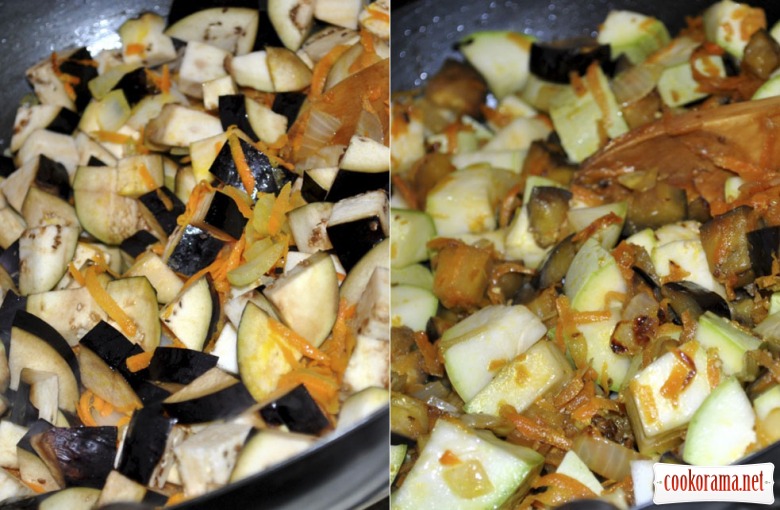 Vegetable squash from courgettes and aubergines