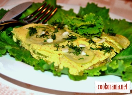 Omelette with courgettes and garlic