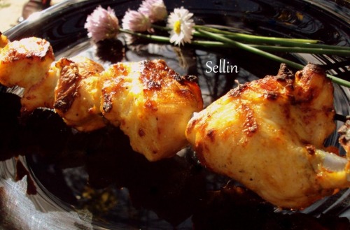 Шашлык из курицы в перцово-горчичном маринаде