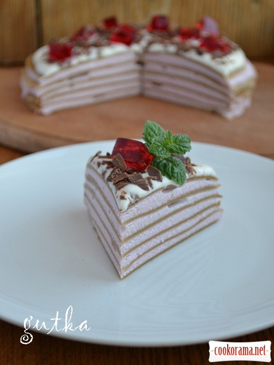 Млинцевий торт «Капучіно з вишневим ароматом»