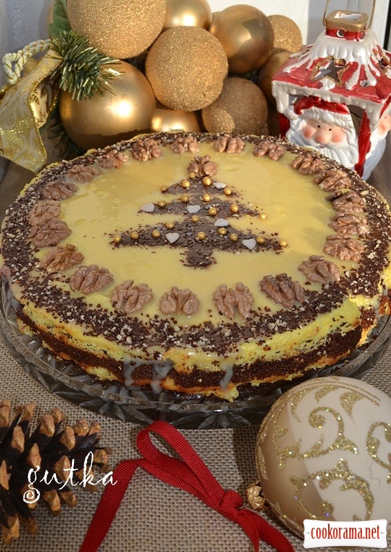 різдвяний торт з сирним кремом та сливовим варенням