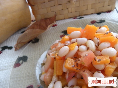Salad with beans and pumpkin