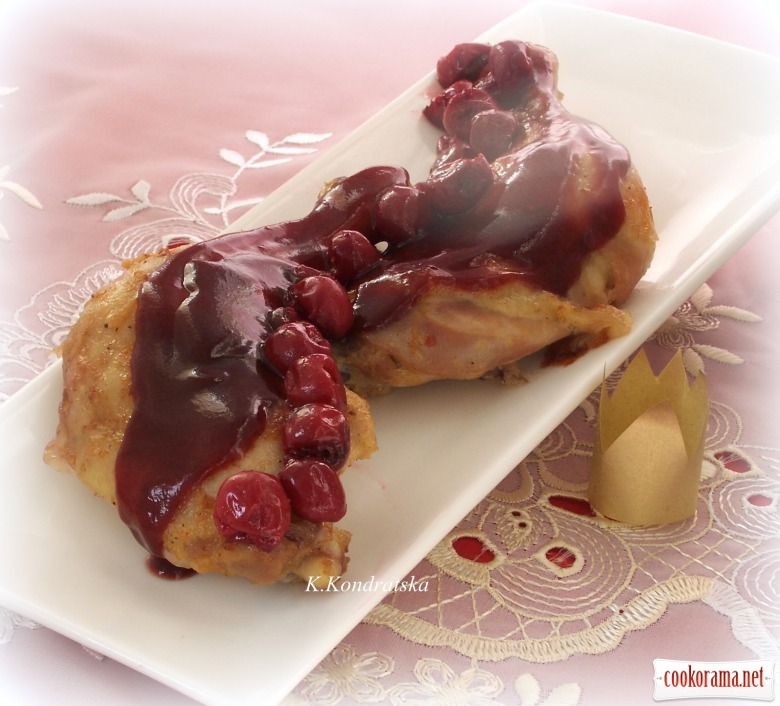 Chicken in wine-cherry sauce