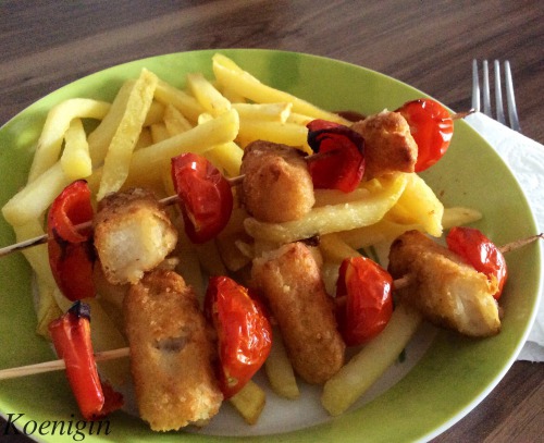 Fish shashlik for children (and not only)