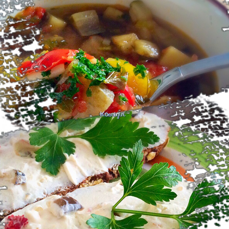 Літній суп з овочів-гриль + Смачненька сирно-овочева намазка