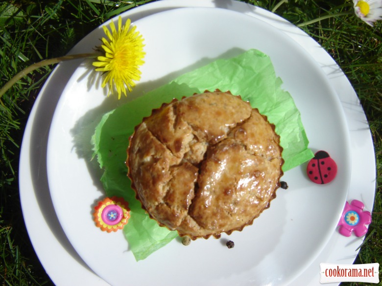 Baked curd in Easter basket