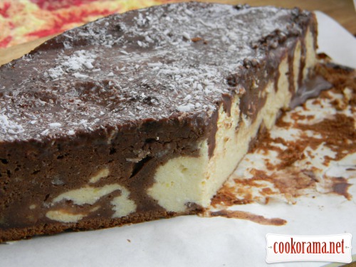 Curd cake in chocolate dough
