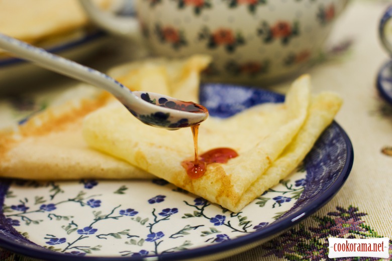 French pancakes with liquor Grand Marnier