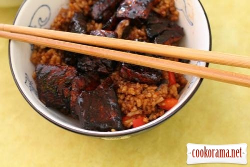 Ginger fish with fried rice